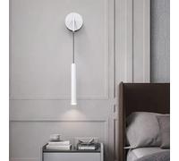 QYYZTQY Lamp Adjustment Height Light Black Long Hanging Wire Wall Iron Aluminum Acrylic Interior Decoration for Bedside Bedroom Living Room (Neutral Light,Black)