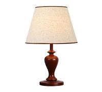 QYYZTQY Lamp for Desk Bedside Lamps with Fabric Linen Lampshade, Wooden Base Bedside Table Lamps for Bedroom, Living Room, Dorm, Office Desk Led Lamp