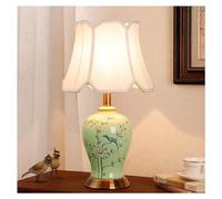 QYYZTQY Lamp for Desk Ceramic Table Lamp Retro Bedroom Living Room Decoration Bedside Lamp Study Decoration Lamps Desk Led Lamp(Green,B)