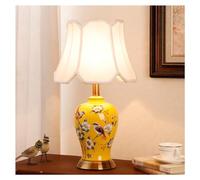 QYYZTQY Lamp for Desk Ceramic Table Lamp Retro Bedroom Living Room Decoration Bedside Lamp Study Decoration Lamps Desk Led Lamp(Yellow,B)