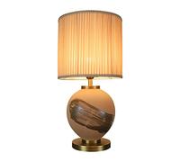 QYYZTQY Lamp for Desk Chinese Ceramic Table Lamp Bedroom Matte Art Bedside Lamp Living Room Study Dining Room Decorative Table Lamps Copper Base Desk Led Lamp(B)