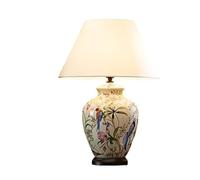 QYYZTQY Lamp for Desk Hand-Painted Flowers and Birds Ceramic Table Lamp Decorative Ceramic Table Lamp Living Room Lamp Bedroom Lamp Desk Led Lamp(33X50cm)