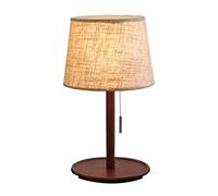 QYYZTQY Lamp for Desk Household Bedside Table Lamp - Nightstand Lamp with Linen Fabric Shade Wooden Desk Lamps for Bedrooms, Office, College Dorm Desk Led Lamp