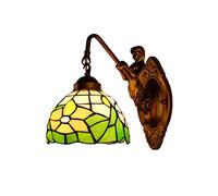QYYZTQY Lamp Green Leaf LED Wall 7.8Inch Stained Glass Shade Victorian Decorative Wall Lighting Fixtures for Bedroom Hotel Living Room,A (Color : B)