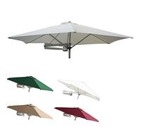 QYYZTQY Large Cantilever Parasol Wall Mount,Balcony Apartment Adjustable Sunshade Umbrella,Outdoor Patio Garden Sun Shelter,8 Aluminum Ribs and 95% UV Protection (White 2.5m(8.2ft))