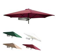 QYYZTQY Large Cantilever Parasol Wall Mount,Balcony Apartment Adjustable Sunshade Umbrella,Outdoor Patio Garden Sun Shelter,8 Aluminum Ribs and 95% UV Protection (Red 2.5m(8.2ft))