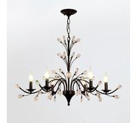 QYYZTQY Large Chandelier Compatible with Dining Room,Crystal Chandelier Lighting of Kitchen Island,Black Pendant Lights