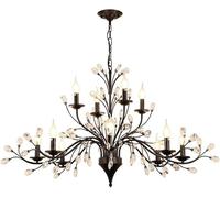 QYYZTQY Large Chandelier Compatible with Dining Room,Crystal Chandelier Lighting of Kitchen Island,Black Pendant Lights