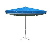 QYYZTQY Large Commercial Square Sun Outdoor Garden Parasol Height Adjustable Market Table Umbrella 3.2x2.5M (Blue)