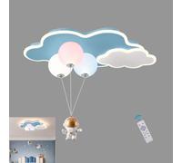 QYYZTQY LED Children's Ceiling Lights Cloud/Astronaut Ceiling Lamps 52W Dimmable Remote Control Chandelier Acrylic Balloon Children's Lamp Boy Girl Bedroom Dining Room Lighting Fixture L21