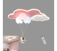 QYYZTQY LED Children's Ceiling Lights Cloud/Astronaut Ceiling Lamps 52W Dimmable Remote Control Chandelier Acrylic Balloon Children's Lamp Boy Girl Bedroom Dining Room Lighting Fixture L21
