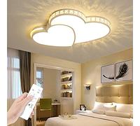 QYYZTQY LED Children's Room Ceiling Light Dimmable Crystal Ceiling Lamp Heart-Shape with Remote Control(Size:52cm)
