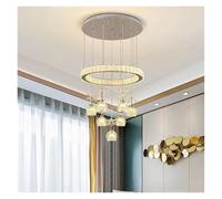 QYYZTQY Led Crystal Petal Ceiling Chandelier for Living Room Bedroom Kitchen Round Chrome Home Decor Hanging Light Fixture