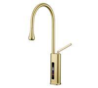 QYYZTQY LED Digital Display, Faucet with Pull Down Sprayer, Single Handle Kitchen Mixer Sink Taps, Gray Shower Head