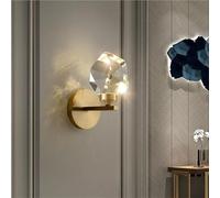 QYYZTQY LED Gold Light with Crystal Shade Bedroom Lighting Fixture for Living Bathroom Hallway Dining Room Entryway Wall Lamp