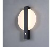 QYYZTQY Led Indoor Wall Lamps with Switch Wall Living Room Hallway Bedroom Bedside Wall Led Light Decoration, Wall Sconces (Color : Black, Size : Warm(2700-3500K))