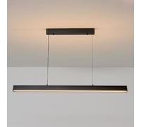 QYYZTQY LED Linear Chandelier Dimmable Pendant Light Black Kitchen Island Lighting Fixture Long Strip Hanging Ceiling Lamp for Restaurant Office Pool Table Dining Table Lights 3 Color Mode