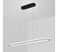 QYYZTQY LED Linear Chandelier Dimmable Pendant Light with Remote Control Dining Table Hanging Lamp Square Chandeliers Ceiling Lighting for Kitchen Island Bedroom Restaurant