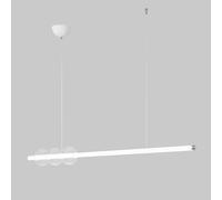 QYYZTQY LED Pendant Light Bar Linear Hanging Lamp Kitchen Island Lighting Fixture Minimalist White Chandelier Ceiling Lights with Globe Glass for Dining Room Pool Table Shop