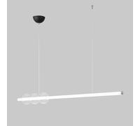 QYYZTQY LED Pendant Light Bar Linear Hanging Lamp Kitchen Island Lighting Fixture Minimalist White Chandelier Ceiling Lights with Globe Glass for Dining Room Pool Table Shop