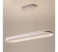 QYYZTQY LED Pendant Light Linear Chandelier Square Hanging Lamp Long Strip Ceiling Lights for Dining Table Office Restaurant Kitchen Island Lighting Fixture 3000K Chandeliers