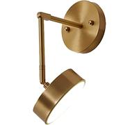 QYYZTQY LED Rotatable Wall Light, Adjustable Wall Lights for Reading, All Copper Material Bedside Wall Lamp, Wall, Indoor Wall Lantern for Bedroom Living Room Mirror Kitchen