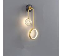 QYYZTQY LED Wall Lamp AC95- Living Room Sofa Background Wall Aisle Lamp Bedroom Bedside Lamp Indoor Lighting, Wall Sconces (Color : Gold B, Size : Warm White (2700-3500K))