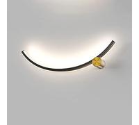QYYZTQY LED Wall Lamp Black Curved Wall Light, Aluminum Indoor Decorative Wall, Living Room Bedroom Creative Wall Lighting Fixture, Interior Wall Wash Lights (Color : 3000k-s)