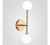 QYYZTQY Led Wall Lamp Golden Wall Lights with Milky Special Glass Round Bedside Wall Lights with 2pcs G9 Wall, Wall Sconces (Color : Gold, Size : Warm White)