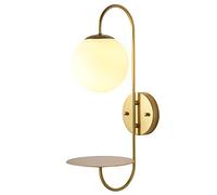 QYYZTQY LED Wall Lamp, Iron and Glass Lampshade Wall Sconces, Nordic with Pull Lighting Fixture for Bedroom, Hallway, Living Room, TV Wall, Bedside