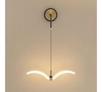 QYYZTQY LED Wall Lamp Nordic Metal Sconces, Indoor Wall Lamp Acrylic Wall Light, Adjustable Hanging Wire Bird, Geometric Headboard Lamps for Bedroom Living Room Night Lights
