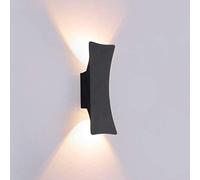 QYYZTQY LED Wall Lamp Up Down Wall Sconces, IP65 Waterproof Outdoor Wall Light, Exterior Lighting Fixtures Porch Lights for Patio Garden Stairs Garden Home Bedside Decor Lamp (Color : Black)