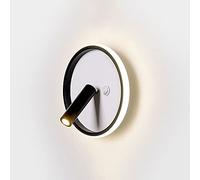 QYYZTQY LED Wall Lamp with Switch, Round Wall Spot Light Nordic Indoor Lighting Fixture, Bedroom Bedside Living Room Corridor Wall Spotlights, Interior Decorative Wall Wash Lights (Color : 6000k)