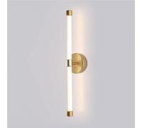 QYYZTQY LED Wall Metal Tube Pipe Up Down Wall Light with 360° Glow Acrylic Lampshade for Bedroom Nightstand Bathroom Living Room Dimmable Wall Mounted Lamp(Gold)