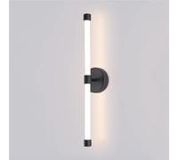 QYYZTQY LED Wall Metal Tube Pipe Up Down Wall Light with 360° Glow Acrylic Lampshade for Bedroom Nightstand Bathroom Living Room Dimmable Wall Mounted Lamp(Black)