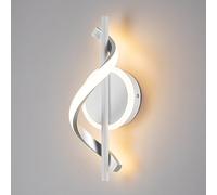 QYYZTQY LED Wall Sconces Indoor, 12W LED Wall Mount Lights, Spiral Wall Lamp, Bedside Wall Lamps, 3000K Warm White Light Fixture for Stairs Living Room Bedroom Aisle Hallway (Warm White, White)