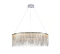 QYYZTQY Light Crystal Round Tassel Chain Metal Strip LED 3 Dimmable Chandelier Creative Adjustable Hanging Lamp for Villa Living Room Bedroom Dining Room(Size:60cm/One Color