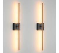 QYYZTQY Light Fixture Set of Two 27.8x4.3x3.4in Black and Brass Gold Sconces 1200Lm LED Wall Lights for Bathroom, Living Room, Corridor