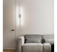 QYYZTQY Light Indoor Lamp Creative Long Decorative Parallel Wall Aluminium Acrylic for Bedroom Living Room Corridor (Black-White Light,74cm)