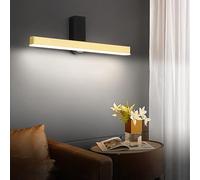 QYYZTQY Light Indoor Lamp with Switches ° Rotation Wall Decorative Black Gold Creatively for Living Room Bedroom Corridor (Warm Light,49cm)