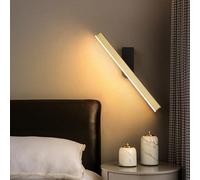 QYYZTQY Light Indoor Lamp with Switches ° Rotation Wall Decorative Black Gold Creatively for Living Room Bedroom Corridor (Warm Light,49cm)