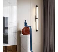 QYYZTQY Light Indoor Nordic Lamp Creatively Decorative Long Strip Wall Stainless Steel for Bedroom Living Room Corridor (Copper-Warm Light,70cm)