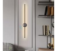 QYYZTQY Light Indoor with Motion Sensor Lamp USB Rechargeable Battery Operated Wall Long Strip Aluminium for Living Room Bedroom Corridor (Black,80cm)