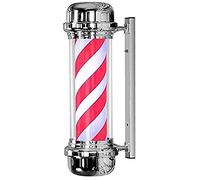 QYYZTQY Light Led Barbers Pole Illuminating Rotating Salon Shop Sign Red White Blue Stripes Large Very Bright Not Regular Barber Traditional Outdoor Wall Lamp Decor