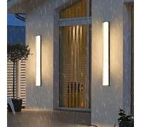 QYYZTQY Light Outdoor/Indoor Decorative Lamp IP65 Waterproof Long Strip Wall Aluminium Black for Balcony Garden Hallway (Warm Light,30cm)