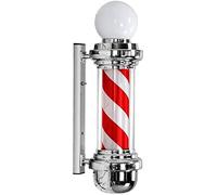 QYYZTQY Light Traditional LED，Cylindrical Cap LED Barber Shop Sign Pole Light, Red White Stripe Salon Wall Hanging Light Lamp Outdoor Wall Lamp Decor