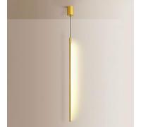 QYYZTQY Linear Pendant Lighting Gold Long Tube Hanging Lamp Minimalist Chandelier Ceiling Light Golden Metal Suspension Lights for Living Room Bedroom Bedside Office Restaurant