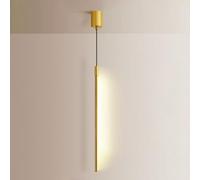 QYYZTQY Linear Pendant Lighting Gold Long Tube Hanging Lamp Minimalist Chandelier Ceiling Light Golden Metal Suspension Lights for Living Room Bedroom Bedside Office Restaurant