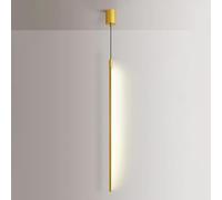 QYYZTQY Linear Pendant Lighting Gold Long Tube Hanging Lamp Minimalist Chandelier Ceiling Light Golden Metal Suspension Lights for Living Room Bedroom Bedside Office Restaurant