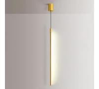 QYYZTQY Linear Pendant Lighting Gold Long Tube Hanging Lamp Minimalist Chandelier Ceiling Light Golden Metal Suspension Lights for Living Room Bedroom Bedside Office Restaurant